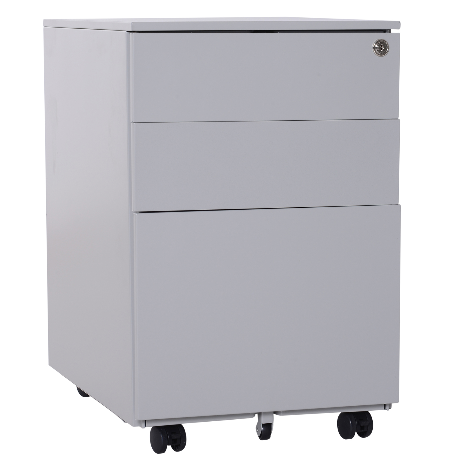 24” Steel 3 Drawer Home Office Under Desk Filing w/ Lock on